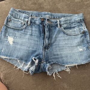 Ralph Lauren Faded Blue Distressed Denim Cutoff Shorts